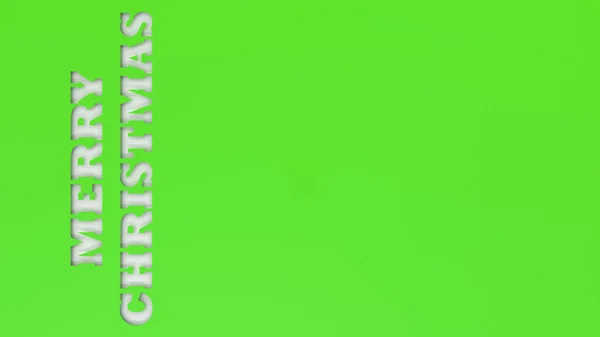White Merry Christmas Words Cut Green Paper Rendering Illustration — Stock Photo, Image