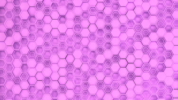 Fond Abstrait Fait Hexagones Violets Mur Hexagones Modèle Nid Abeille — Photo