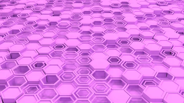 Fond Abstrait Fait Hexagones Violets Mur Hexagones Modèle Nid Abeille — Photo