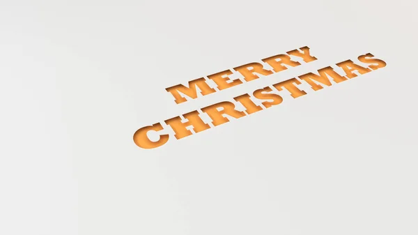 Orange Joyeux Noël Mots Coupés Papier Blanc Illustration Rendu — Photo