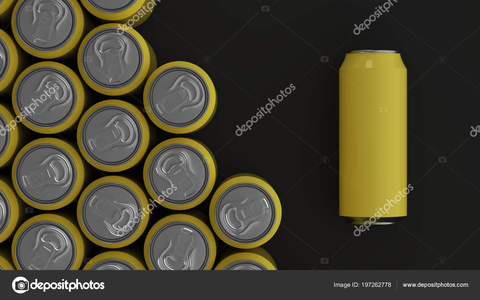 Download Big Yellow Soda Cans Black Background Beverage Mockup Tin Package Stock Photo C Ezebolov 197262778 PSD Mockup Templates