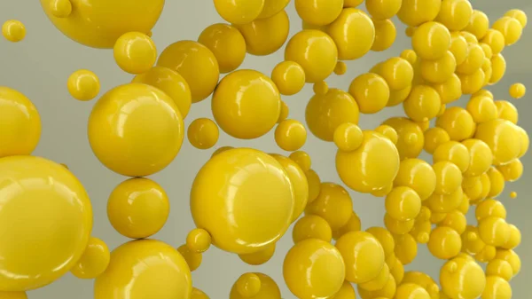 Gele Bollen Van Willekeurige Grootte Witte Achtergrond Abstracte Achtergrond Met — Stockfoto