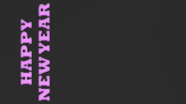 Purple Happy New Year Words Cut Black Paper Rendering Illustration — Stock Photo, Image
