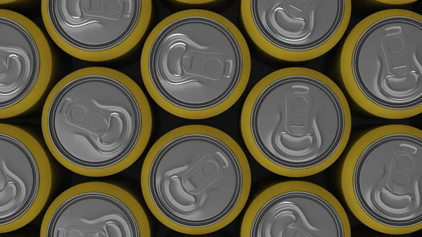 Stora Gula Läskburkar Vit Bakgrund Dryck Mockup Tin Paketet Eller — Stockfoto