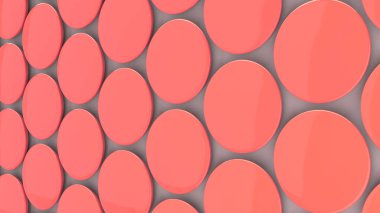 Beyaz arka plan üzerinde boş kırmızı rozet. PIN düğmesini mockup. 3D render illüstrasyon