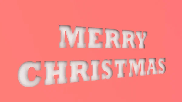 White Merry Christmas Words Cut Red Paper Rendering Illustration — Stock Photo, Image