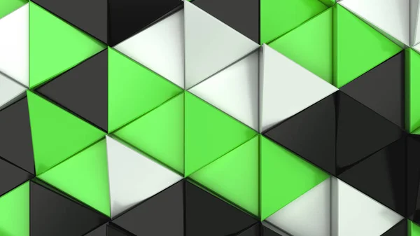 Patrón Prismas Triángulo Negro Blanco Verde Pared Prismas Fondo Abstracto —  Fotos de Stock