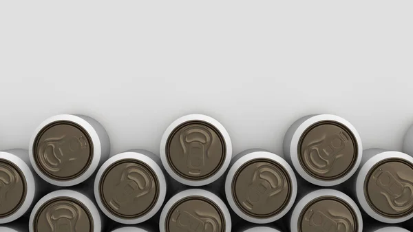 Stora Vita Läskburkar Vit Bakgrund Dryck Mockup Tin Paketet Eller — Stockfoto