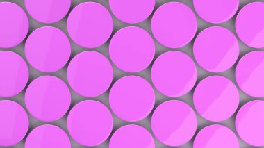 Beyaz arka plan üzerinde boş mor rozeti. PIN düğmesini mockup. 3D render illüstrasyon