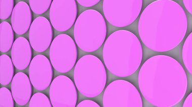 Beyaz arka plan üzerinde boş mor rozeti. PIN düğmesini mockup. 3D render illüstrasyon