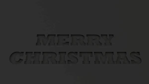 Feliz Navidad Palabras Cortadas Papel Negro Ilustración Representación —  Fotos de Stock