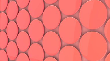 Kırmızı arka plan boş kırmızı rozet. PIN düğmesini mockup. 3D render illüstrasyon