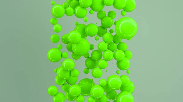 Πράσινες Σφαίρες Του Τυχαίου Μεγέθους Άσπρο Φόντο Αφηρημένα Φόντο Κύκλους — Φωτογραφία Αρχείου