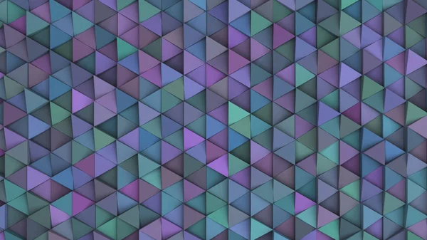 蓝紫色三角形棱镜的图案 棱镜墙 抽象3D 渲染插图 — 图库照片