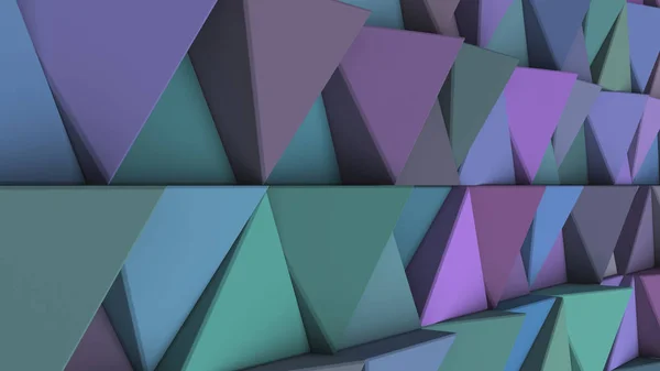 자주색 삼각형 프리즘의 패턴입니다 프리즘의 벽입니다 추상적인 배경입니다 렌더링 — 스톡 사진