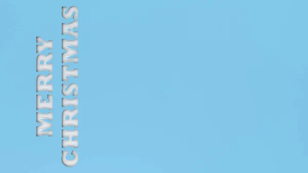 ホワイト クリスマスの言葉は 青紙でカットします レンダリング図 — ストック写真