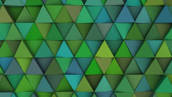 Muster Grüner Dreiecksprismen Wand Aus Prismen Abstrakter Hintergrund Darstellung — Stockfoto