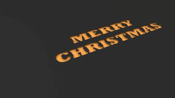 Arancione Buon Natale Parole Tagliate Carta Nera Illustrazione Rendering — Foto Stock