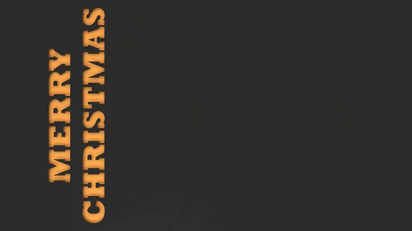 Oranje Merry Christmas Woorden Snijden Zwart Papier Rendering Illustratie — Stockfoto