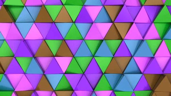 Muster Aus Grünen Braunen Lila Und Blauen Dreiecksprismen Wand Aus — Stockfoto