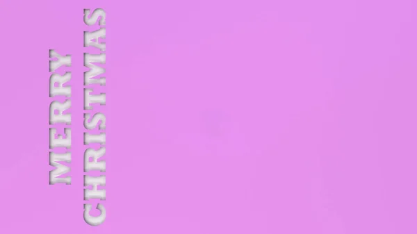 White Merry Christmas Words Cut Purple Paper Rendering Illustration — Stock Photo, Image