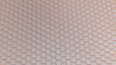 Teknolojik arka plan beyaz altıgenler turuncu parlamayı ile yapılmış. Altıgen yanarak bahislerin doğru duvarına. 3D render illüstrasyon