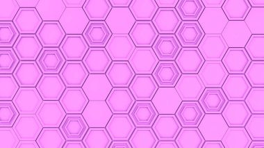 3d arka plan mor altıgenler yaptı. Altıgen yanarak bahislerin doğru duvarına. Petek desen. 3D render illüstrasyon