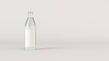 Kadar su bira şişe 0,5 l beyaz arka plan üzerinde boş beyaz etiket ile ilgili alay et. Tasarım veya marka şablonu. 3D render illüstrasyon