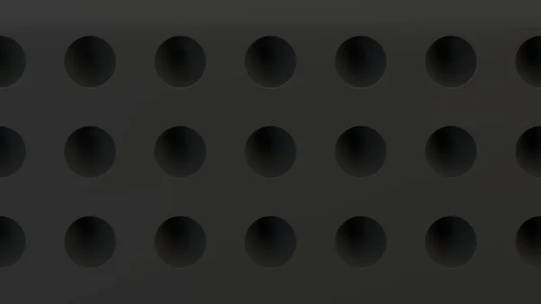Schwarze Oberfläche Mit Einem Muster Halbkugelförmiger Abdrücke Abstrakter Hintergrund Darstellung — Stockfoto