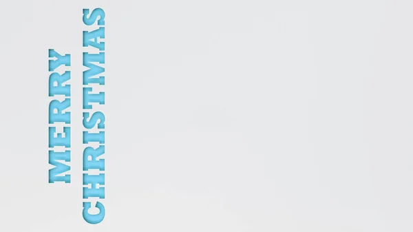 Blue Merry Palabras Navidad Cortadas Papel Blanco Ilustración Representación — Foto de Stock