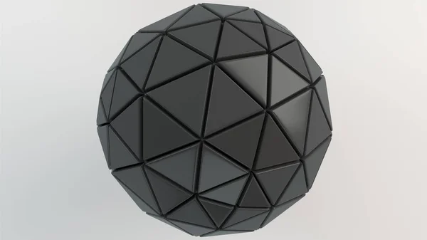 Abstract Background Black Sphere White Surface Render Illustration — Stock Photo, Image