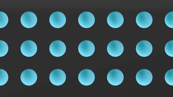 ブルーの半球のパターンと黒の表面をインデントします 抽象的な レンダリング図 — ストック写真