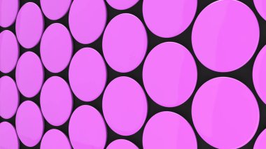 Siyah arka plan üzerine boş mor rozeti. PIN düğmesini mockup. 3D render illüstrasyon