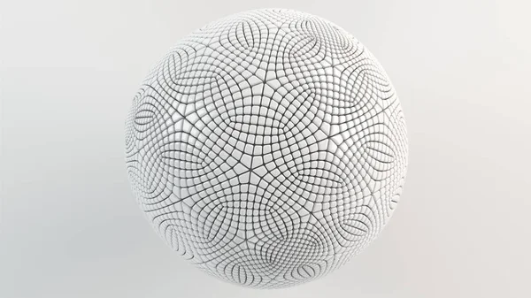 Fondo Abstracto Con Esfera Blanca Superficie Blanca Ilustración Representación —  Fotos de Stock
