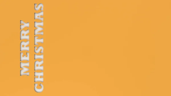 Blanco Feliz Navidad palabras cortadas en papel naranja —  Fotos de Stock