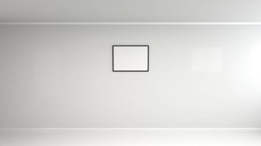 Duvardaki siyah çerçeve boş beyaz poster