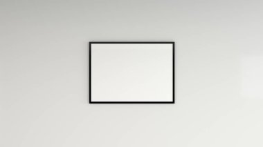 Duvardaki siyah çerçeve boş beyaz poster