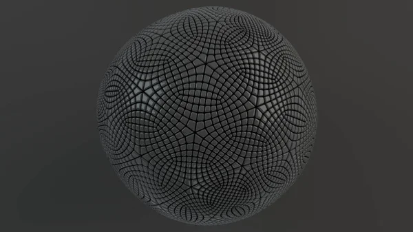 Abstract background with black sphere on the black surface. 3D render illustration