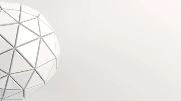 Abstract background with white sphere on the white surface. 3D render illustration