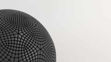 Arka plan beyaz yüzey üzerinde siyah küre ile. 3D render illüstrasyon