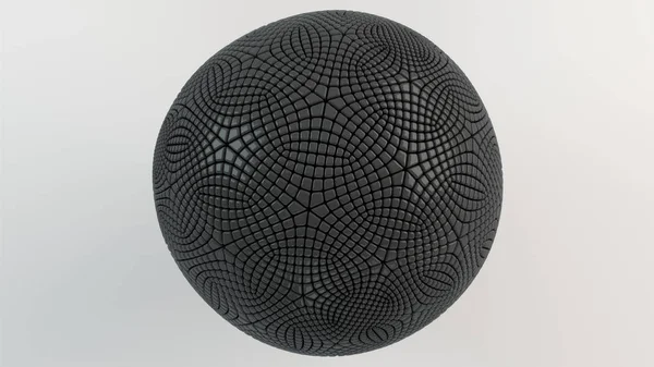Fondo Abstracto Con Esfera Negra Superficie Blanca Ilustración Representación — Foto de Stock
