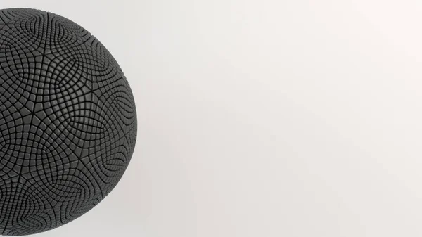 Abstract background with black sphere on the white surface. 3D render illustration