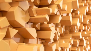 Turuncu kırık yüzey. 3d arka plan. 3D render illüstrasyon