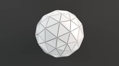 Arka plan beyaz küre üzerinde siyah yüzey ile. 3D render illüstrasyon