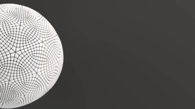 Arka plan beyaz küre üzerinde siyah yüzey ile. 3D render illüstrasyon