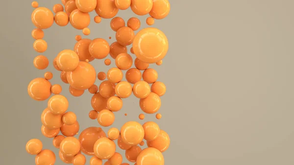 Πορτοκαλί Σφαίρες Του Τυχαίου Μεγέθους Άσπρο Φόντο Αφηρημένα Φόντο Κύκλους — Φωτογραφία Αρχείου