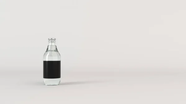 Vysmívat Průhlednou Vodu Láhve Prázdné Černé Bílém Pozadí Designu Nebo — Stock fotografie