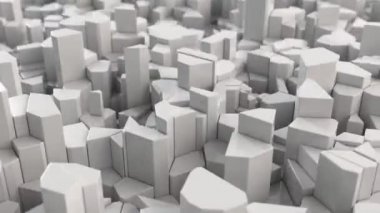 Beyaz kırık yüzey. 3d arka plan. 3D render animasyon