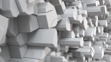 Beyaz kırık yüzey. 3d arka plan. 3D render animasyon