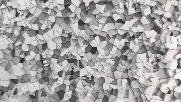 White Fractured Surface Abstract Background Render Animation — Stock Video